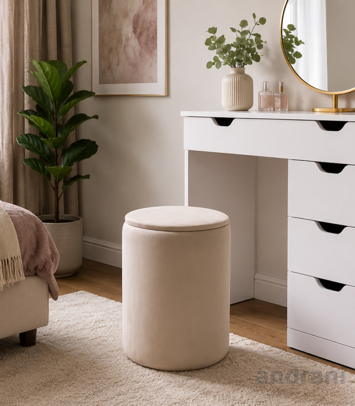 Pouf contenitore rotondo