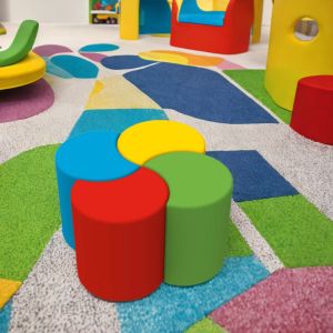 Set di pouf mezzaluna grande