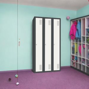 Armadio metallico per vestiti con 3 scomparti